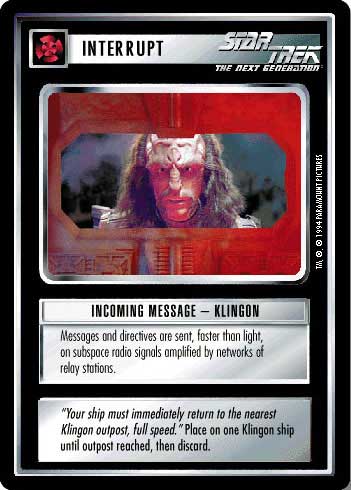 Incoming Message - Klingon