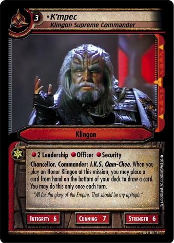 •K'mpec, Klingon Supreme Commander