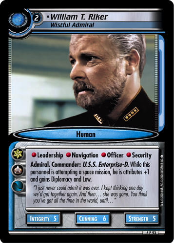 •William T. Riker, Wistful Admiral