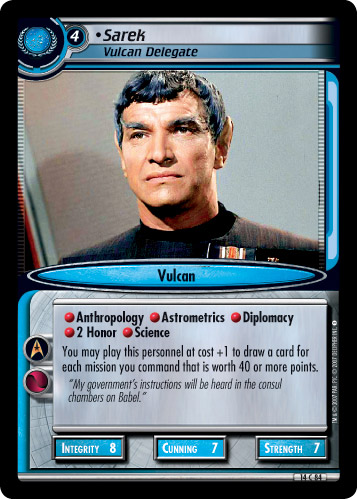•Sarek, Vulcan Delegate