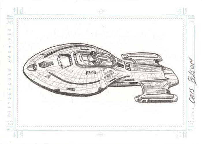 Bolson Sketch - U.S.S. Voyager from above