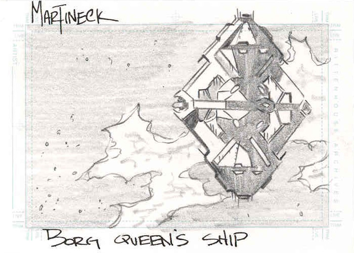 Martineck Sketch - Borg Queen's Ship