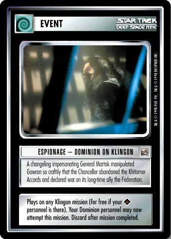 Espionage – Dominion on Klingon