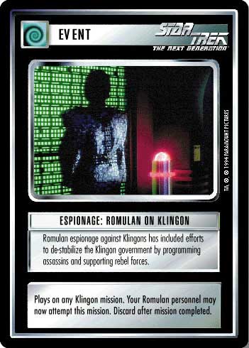 Espionage: Romulan on Klingon