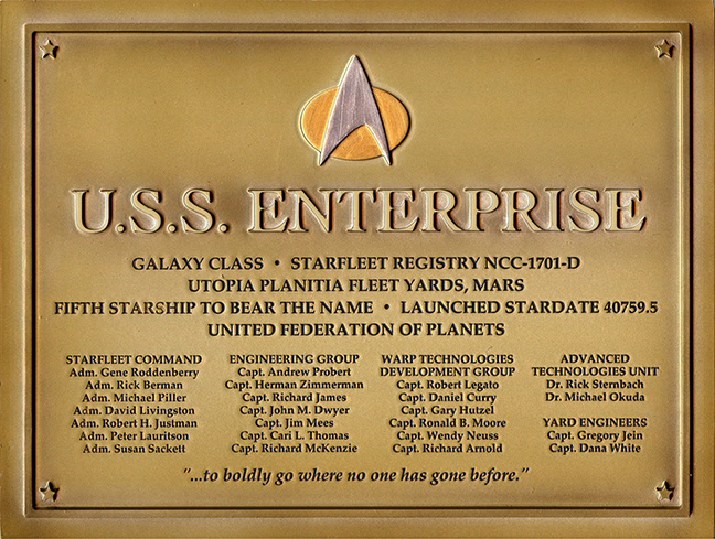 Eaglemoss U.S.S. Enterprise NCC-1701-D Dedication Plaque