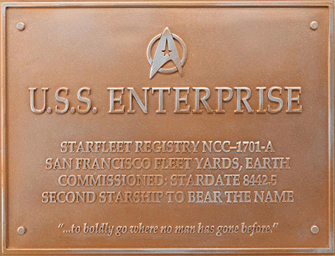 Eaglemoss U.S.S. Enterprise NCC-1701-A Dedication Plaque