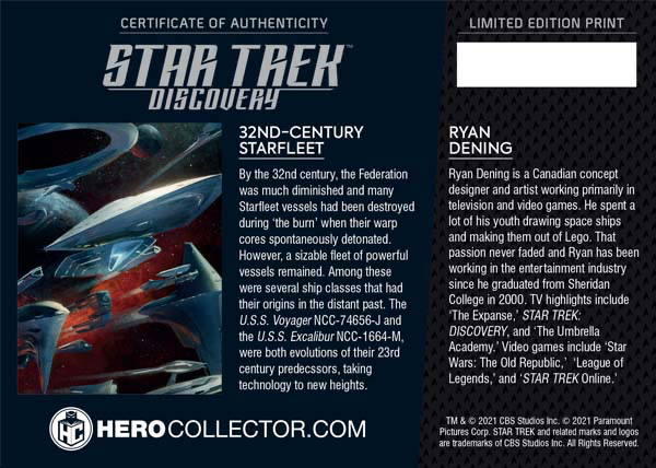 Eaglemoss Star Trek Universe Special Poster 2 Certificate