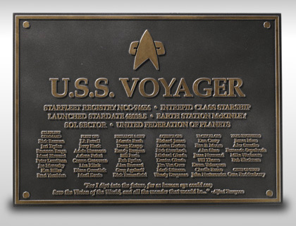 Roddenberry voyager plaque replica