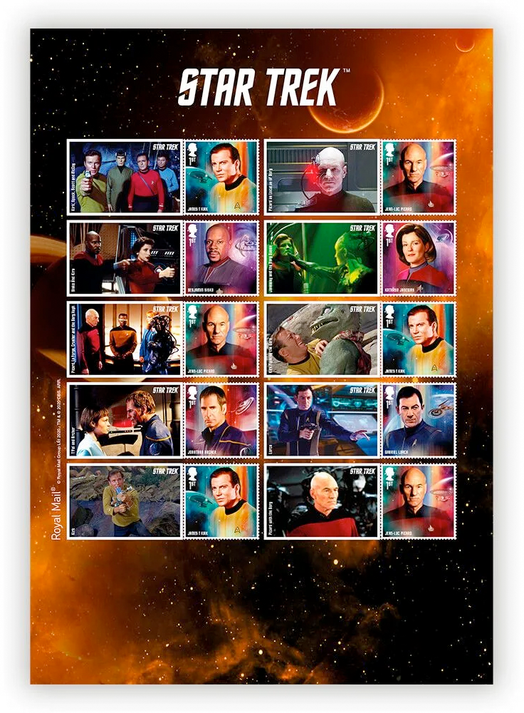Royal Mail Star Trek Captain's Collector Sheet