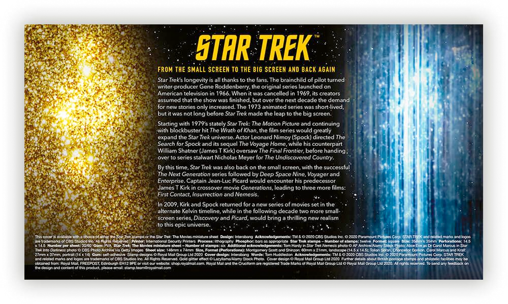 Royal Mail Star Trek First Day Info