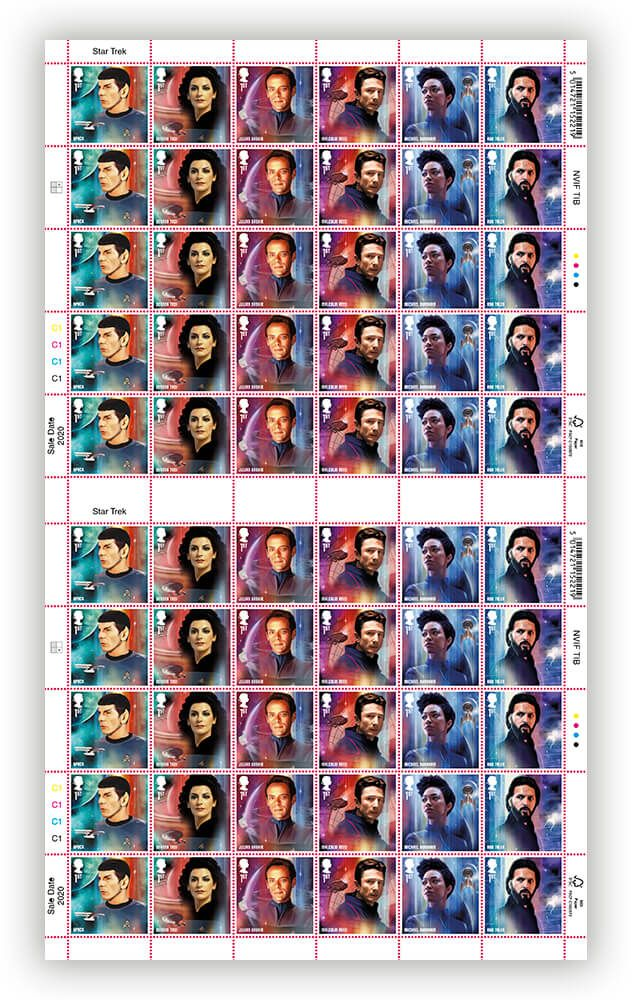 Royal Mail Star Trek Full Sheet Spock + 5