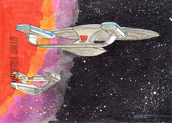 Roy Cover Sketch - USS Enterprise NCC-1701-D and Oberth