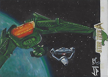 Jason Potratz Sketch - Klingon Bird of Prey and USS Grissom NCC-638