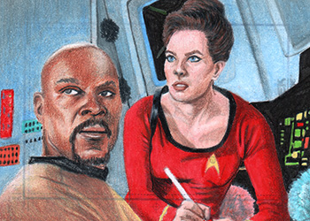 Bill Crabb DS9 H&V Sketch - Sisko and Jadzia Dax