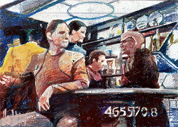 Charles Hall Sketch - Quark's Bar