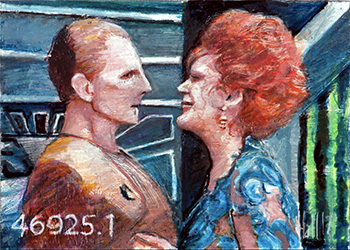 Charles Hall Sketch - Odo and Lwaxana Troi