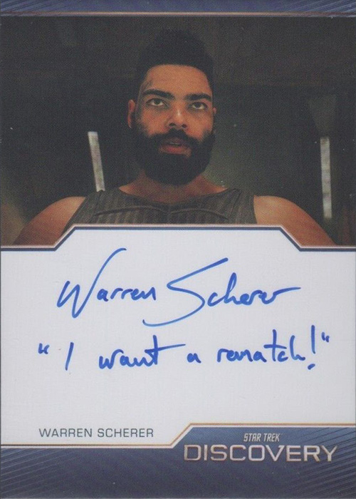 Discovery Season Four Warren Scherer Inscription Autograph Card