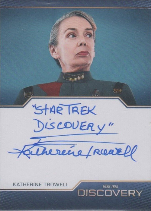Discovery Season Four Katherine Trowell Inscription Autograph Card