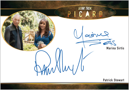 Patrick Stewart and Marina Sirtis Dual Autograph Card