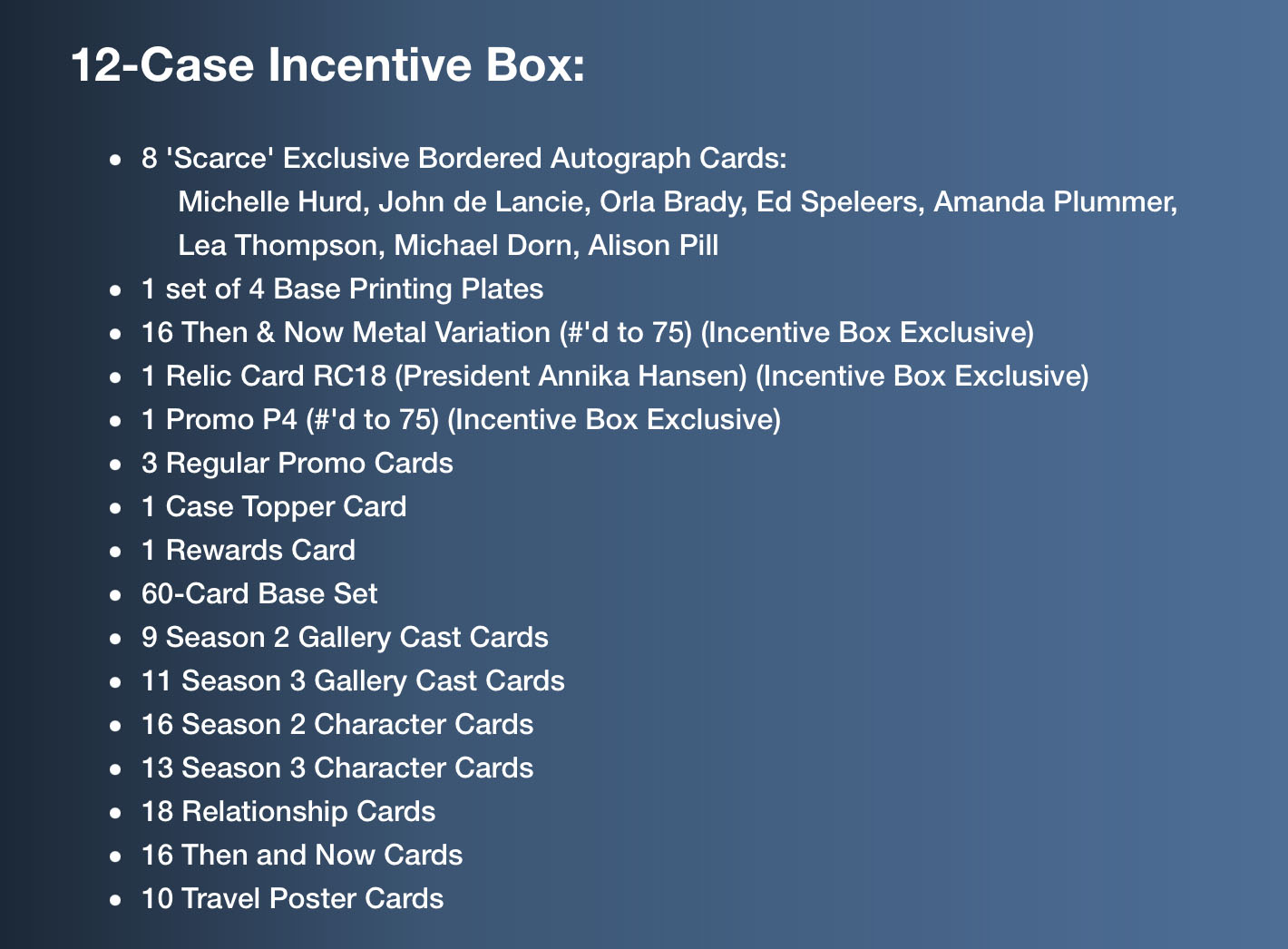 Incentive Box Contents