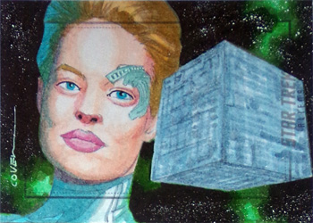 Roy Cover Sketch - Seven of Nine & Borg Cube