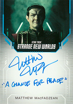 Strange New Worlds Season One Inscription Autograph Card Matthew MacFadzean