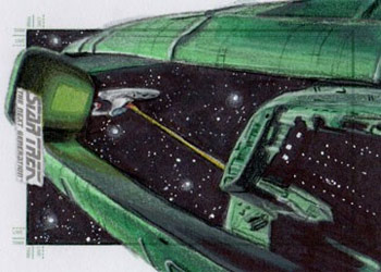 Adam & Bekah Cleveland Sketch - Romulan Warbird and USS Enterprise NCC 1701-D