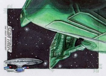 Adam & Bekah Cleveland Sketch - Romulan Warbird and USS Enterprise NCC 1701-D