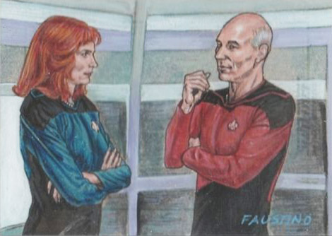 Norman Faustino Sketch - Beverly Crusher and Jean-Luc Picard