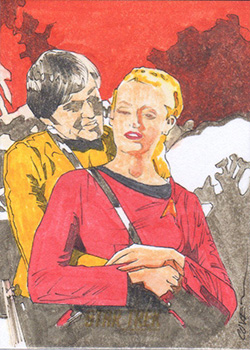 Roy Cover TOS Captain's Sketch - Chekov and Martha Landon