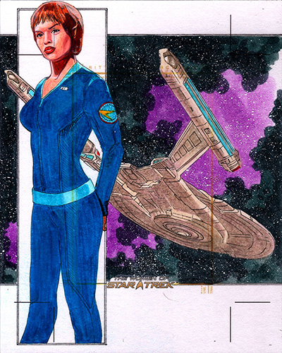 Roy Cover AR Sketch - T'Pol and NX-01